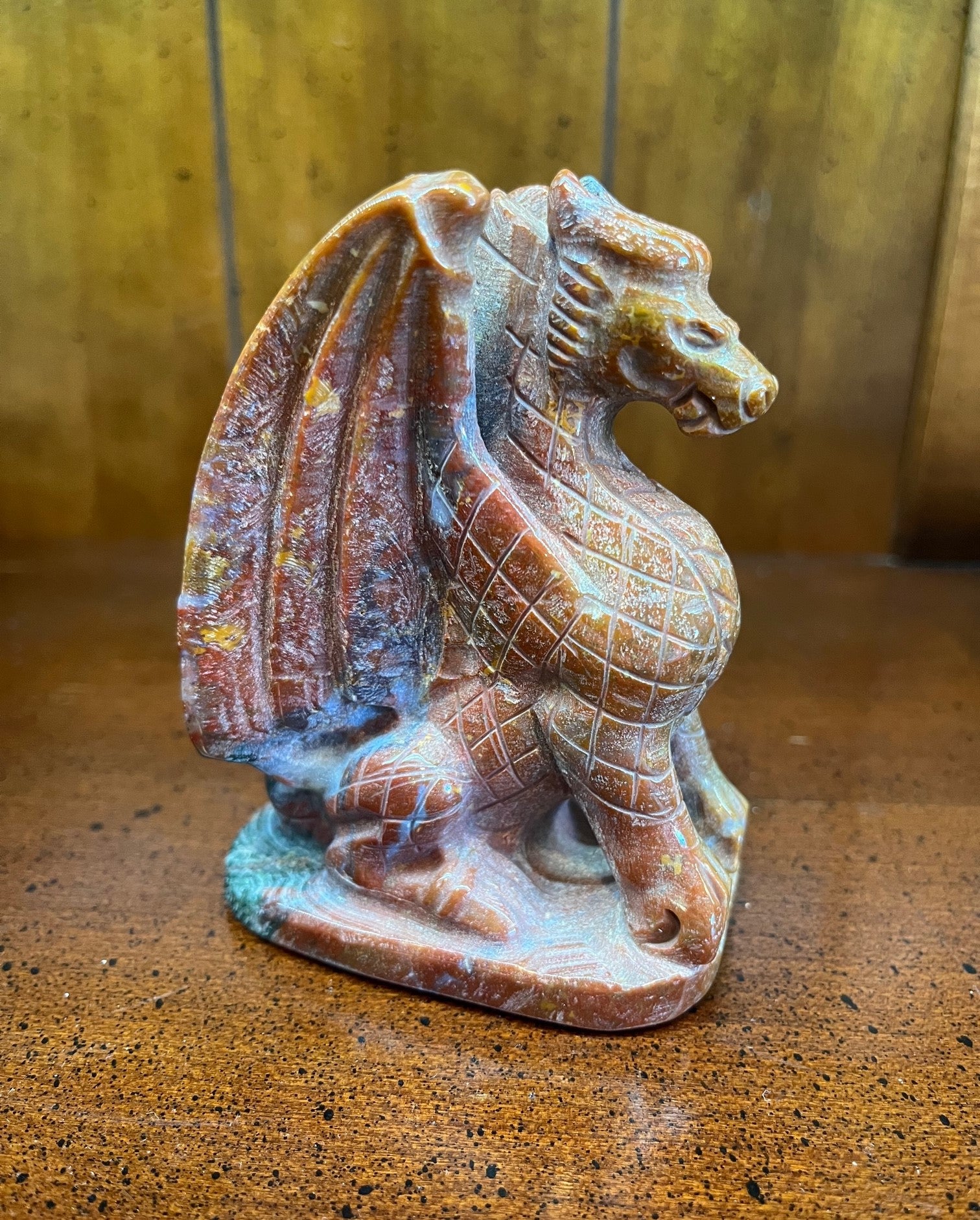 Dragon sitting crystal/stone carving